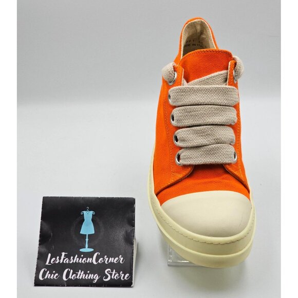 Rick Owens DRKSHDW Men's Orange Jumbo Lace Low Top Sneakers Sz 12 (45) 2817 - Picture 16 of 16